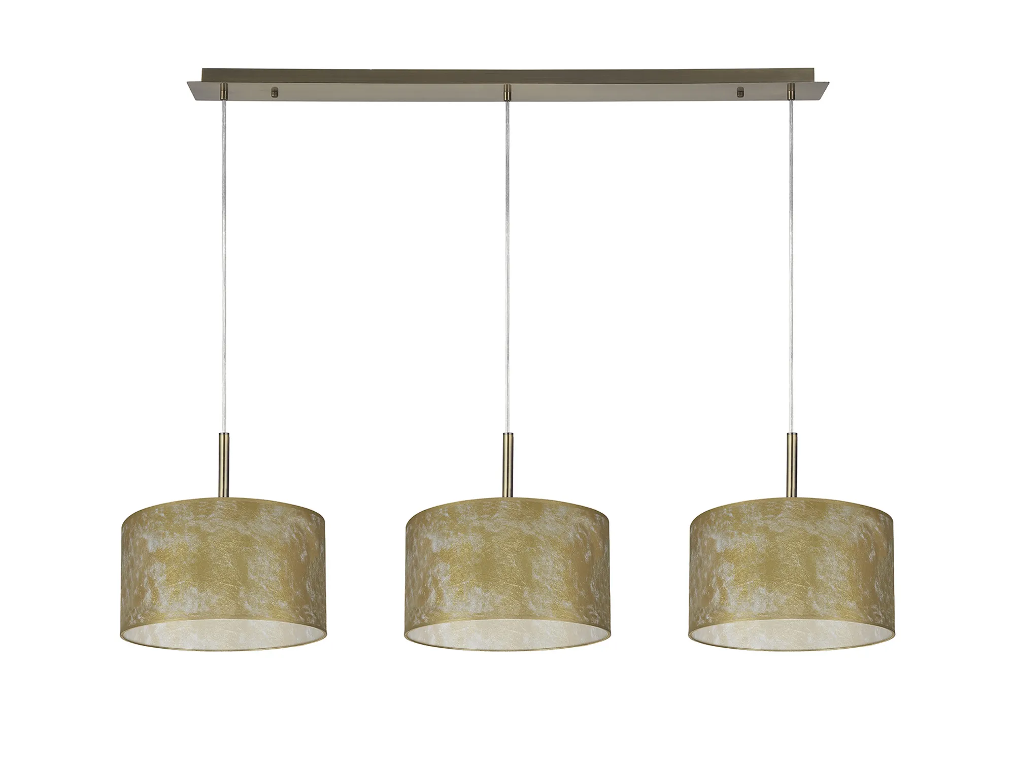 Baymont 30cm Shade 3 Light Pendant Antique Brass, Gold Leaf DK0843  Deco Baymont AB GL